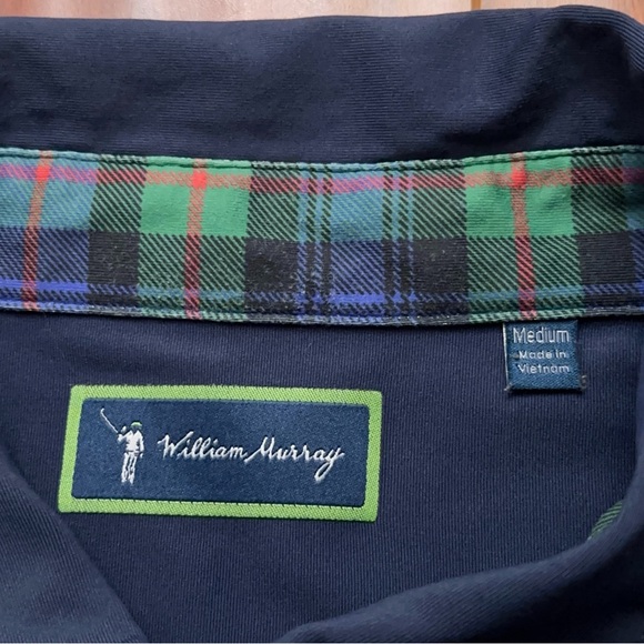 William Murray Polo Shirt Mens Size M Short Sleeve Performance Golf Stretch Blue - Picture 5 of 6